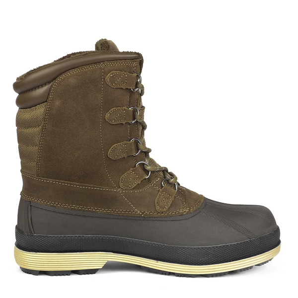 Men's Waterproof Suede Insulated Snow Boots - KHAKI BROWN - 3